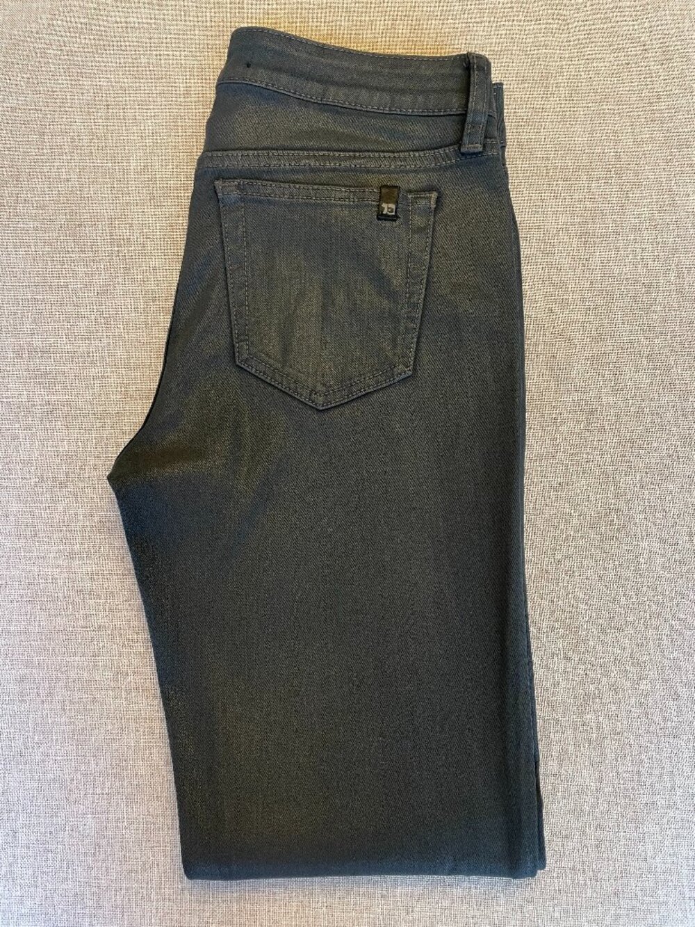 Joe's Jeans The Icon Coated Mid Rise Skinny Ankle Jeans in Gunmetal Size 27
